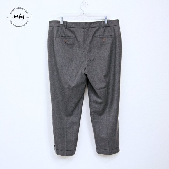 Bundle of 2 Talbots Established 1947 Wool Blend Straight Pants Gray Tan Women 14 - Picture 3 of 16
